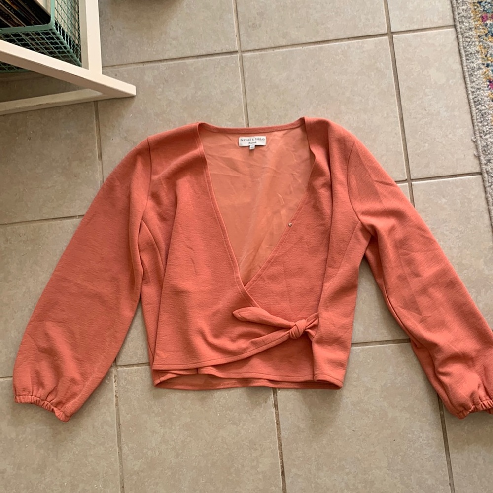 Madewell texture and thread crepe wrap top